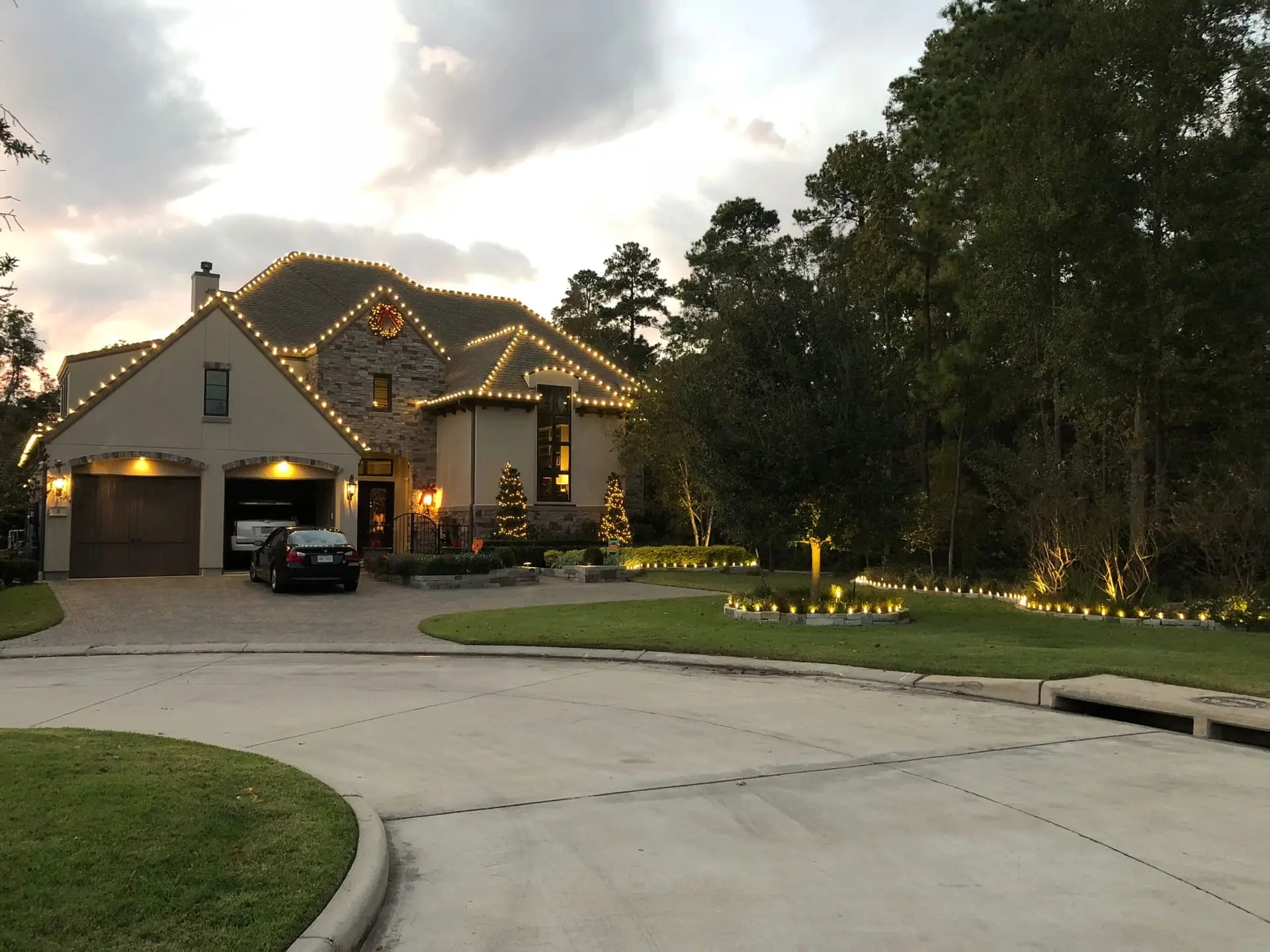 Full property installation at dusk